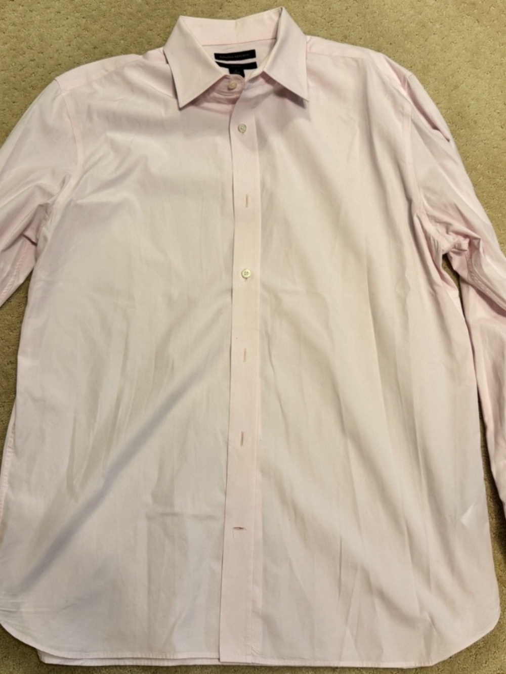 Banana Republic - Pink Non-Iron Tailored Slim Fit Dress Shirt, Large